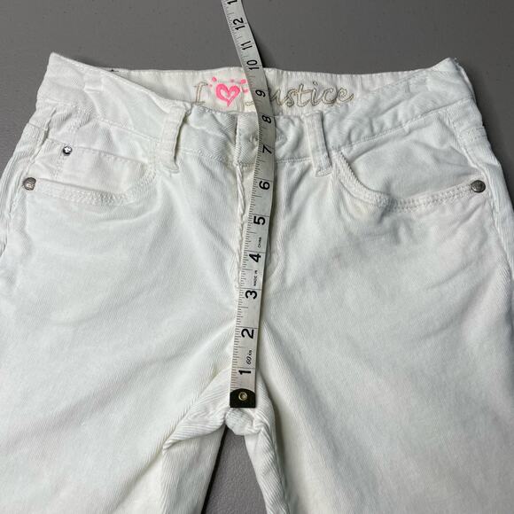 Girl's Justice Bootcut Corduroy  Jeans Low Rise Cotton Blend Stretch White 12 R - Picture 10 of 16